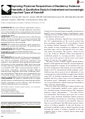 Cover page: Exploring Physician Perspectives of Residency Holdover Handoffs: A Qualitative Study to Understand an Increasingly Important Type of Handoff