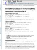 Cover page: Sustained Effect of a Community-based Behavioral and Nutrition Intervention on HIV-related Outcomes Among Women Living With HIV in Rural India: A Quasi-experimental Trial.