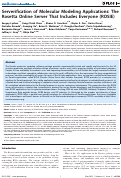 Cover page: Serverification of molecular modeling applications: the Rosetta Online Server that Includes Everyone (ROSIE).