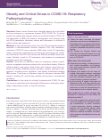 Cover page: Obesity and Critical Illness in COVID‐19: Respiratory Pathophysiology