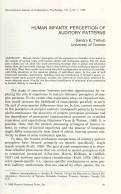 Cover page: Human Infants' Perception of Auditory Patterns
