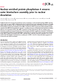 Cover page: Nuclear-enriched protein phosphatase 4 ensures outer kinetochore assembly prior to nuclear dissolution.