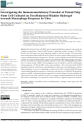 Cover page: Investigating the Immunomodulatory Potential of Dental Pulp Stem Cell Cultured on Decellularized Bladder Hydrogel towards Macrophage Response In Vitro.