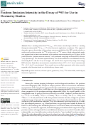 Cover page: Positron Emission Intensity in the Decay of 86gY for Use in Dosimetry Studies