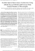 Cover page: Scalable Optical Interconnect Architecture Using AWGR-Based TONAK LION Switch with Limited Number of Wavelengths