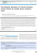 Cover page: Stress-Related Alterations of Visceral Sensation: Animal Models for Irritable Bowel Syndrome Study