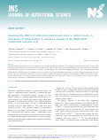 Cover page: Assessing the effects of alternative plant-based meats v. animal meats on biomarkers of inflammation: a secondary analysis of the SWAP-MEAT randomized crossover trial