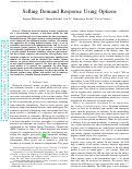 Cover page: Selling Demand Response Using Options