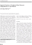 Cover page: Impaired functions of peripheral blood monocyte subpopulations in aged humans