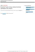 Cover page of Extended Fayans energy density functional: optimization and analysis