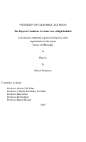 Cover page: The Physical Conditions of Atomic Gas at High Redshift