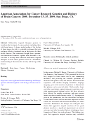 Cover page: American Association for Cancer Research Genetics and Biology of Brain Cancers 2009, December 13–15, 2009, San Diego, CA