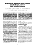 Cover page: Measurement of left ventricular ejection fraction by videodensitometric analysis of digital subtraction angiograms