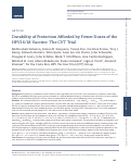 Cover page: Durability of Protection Afforded by Fewer Doses of the HPV16/18 Vaccine: The CVT Trial