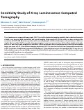 Cover page: Sensitivity study of x-ray luminescence computed tomography.