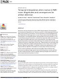 Cover page: Temporal interpolation alters motion in fMRI scans: Magnitudes and consequences for artifact detection.