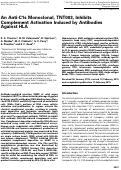 Cover page: An Anti-C1s Monoclonal, TNT003, Inhibits Complement Activation Induced by Antibodies Against HLA