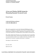 Cover page: A Low-cost Wireless MeMS System for Measuring Dynamic Pavement Loads