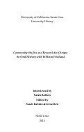 Cover page: Community Studies and Research for Change: An Oral History with William Friedland