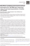 Cover page: MicroPheno: predicting environments and host phenotypes from 16S rRNA gene sequencing using a k-mer based representation of shallow sub-samples