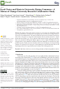 Cover page: Food Choice and Waste in University Dining Commons—A Menus of Change University Research Collaborative Study