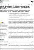 Cover page: A Personalized Intervention to Increase Environmental Health Literacy and Readiness to Change in a Northern Nevada Population: Effects of Environmental Chemical Exposure Report-Back.