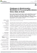 Cover page: Challenges in Bioinformatics Workflows for Processing Microbiome Omics Data at Scale