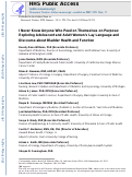 Cover page: I never knew anyone who peed on themselves on purpose: Exploring adolescent and adult women's lay language and discourse about bladder health and function