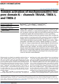Cover page: Tension activation of mechanosensitive two-pore domain K+ channels TRAAK, TREK-1, and TREK-2.