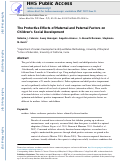 Cover page: The Protective Effects of Maternal and Paternal Factors on Children’s Social Development