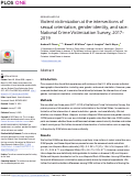 Cover page: Violent victimization at the intersections of sexual orientation, gender identity, and race: National Crime Victimization Survey, 2017–2019