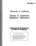 Cover page: A PRESTRESSED-OORE HOLLOW-STRAP-COIL TEST MAGNET FOR THE OMNITRON