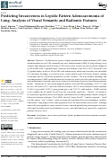 Cover page: Predicting Invasiveness in Lepidic Pattern Adenocarcinoma of Lung: Analysis of Visual Semantic and Radiomic Features.