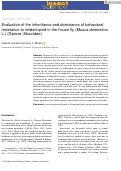 Cover page: Evaluation of the inheritance and dominance of behavioral resistance to imidacloprid in the house fly (Musca domestica L.) (Diptera: Muscidae)