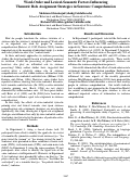 Cover page: Word-Order and Lexical-Semantic Factors Influencing Thematic Role Assignment Strategies in Sentence Comprehension