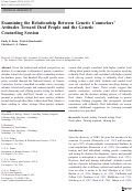 Cover page: Examining the Relationship Between Genetic Counselors’ Attitudes Toward Deaf People and the Genetic Counseling Session