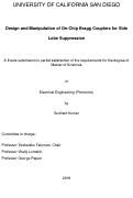 Cover page: Design and Manipulation of On-Chip Bragg Couplers for Side Lobe Suppression