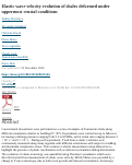 Cover page: Elastic wave velocity evolution of shales deformed under uppermost crustal conditions