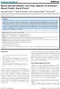 Cover page: Mood and the Market: Can Press Reports of Investors' Mood Predict Stock Prices?