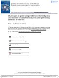 Cover page: Challenges to generating evidence-informed policy and the role of systematic reviews and (perceived) conflicts of interest