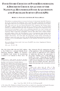 Cover page of Food Store Choices of Poor Households: A Discrete Choice Analysis of the National Household Food Acquisition and Purchase Survey (FoodAPS)