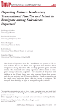 Cover page: Deporting Fathers: Involuntary Transnational Families and Intent to Remigrate among Salvadoran Deportees