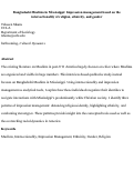 Cover page: Bangladeshi Muslims in Mississippi: Impression Management Based on the Intersectionality of Religion, Ethnicity, and Gender