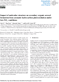 Cover page: Impact of molecular structure on secondary organic aerosol formation from aromatic hydrocarbon photooxidation under low-NO<sub><i>x</i></sub> conditions