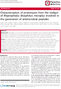 Cover page: Characterization of proteinases from the midgut of Rhipicephalus (Boophilus) microplus involved in the generation of antimicrobial peptides