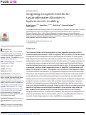 Cover page: Integrating ecosystem benefits for sustainable water allocation in hydroeconomic modeling