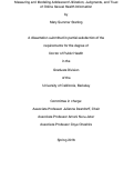 Cover page: Measuring and Modeling Adolescent Utilization, Judgments, and Trust of Online Sexual Health Information