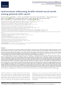 Cover page: Interventions addressing health-related social needs among patients with cancer