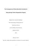 Cover page: The consequences of failure should be considered in siting geologic carbon sequestration projects