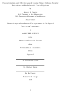 Cover page: Parametrization and Effectiveness of Moving Target Defense Security Protections within Industrial Control Systems